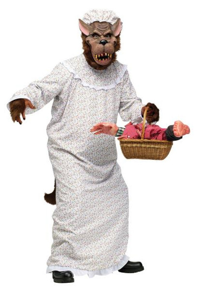 Big Bad Granny Wolf Plus Size Costume | Little Red Riding Hood | Mens Costumes