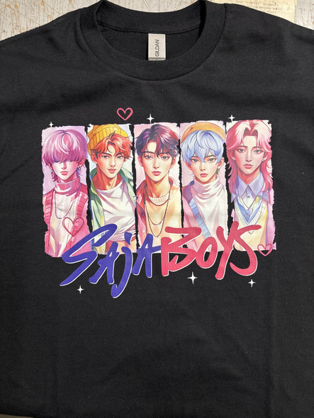 Adult Adult Saja Boys K-Pop Demon Hunters Pink T-Shirt | Mancave Authentics | Hand Made Artist Inspired Items
