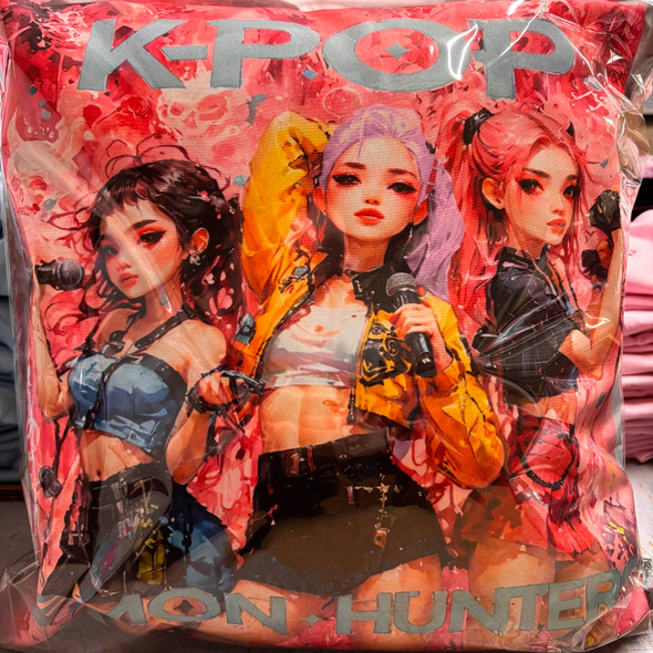 K-Pop Demon Hunters Couch Cushion V2 HuntrX | Mancave Authentics | Hand Made Artist Inspired Items