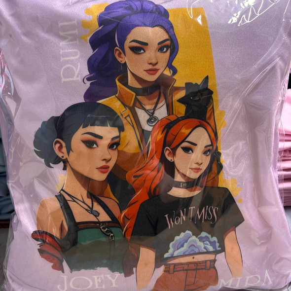 K-Pop Demon Hunters Couch Cushion V7 HuntrX | Mancave Authentics | Hand Made Artist Inspired Items