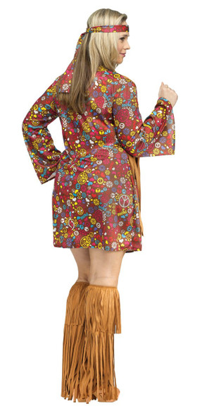 60s/70s Peace and Love Hippie Costume - Plus Size