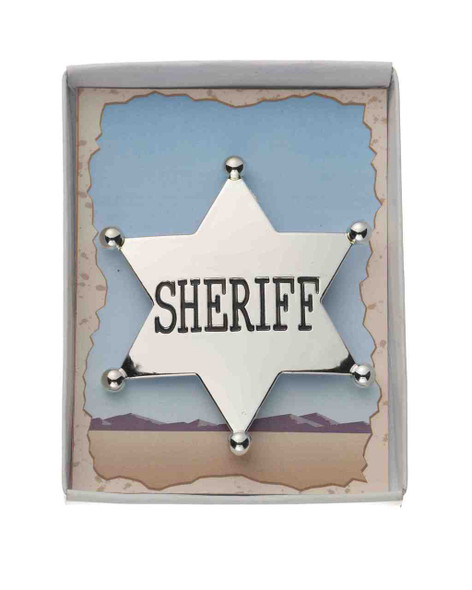 Silver Cowboy Sheriff Badge