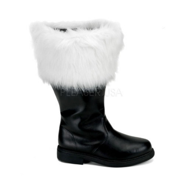 Wide Calf Santa Boots with Faux Fur Trim