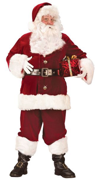 X-Large Super Deluxe Crimson Velvet Santa Suit Costume