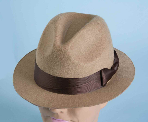 Tan Gangster Fedora Hat