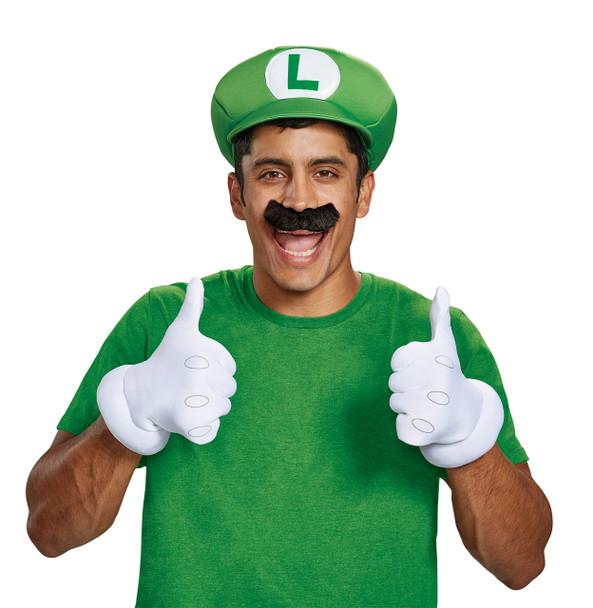Adult Luigi Accessory Kit With Hat Gloves and Mustache (ALT)