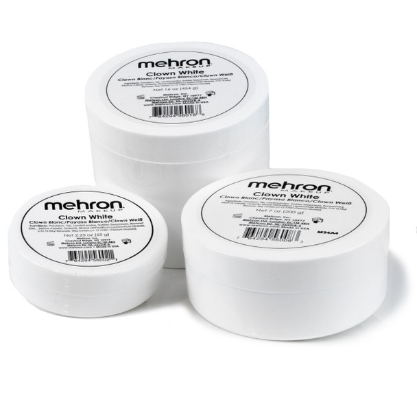 Clown White Cream Makeup 7 oz | Mehron | Makeup