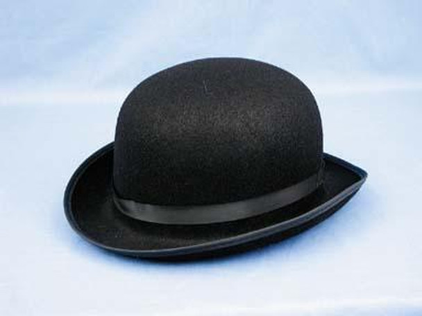 Simple Black Felt Bowler Hat