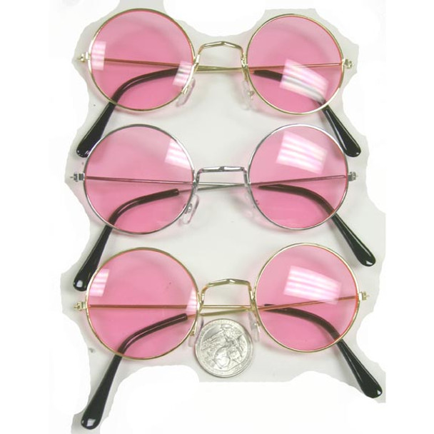 Lennon Frame Pink Lens Sunglasses | 70s | Glasses