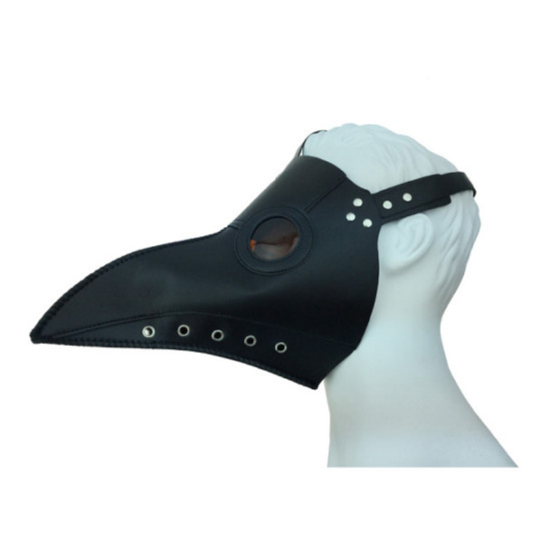 Black Leatherlike Plague Doctor Mask | Renaissance Physician Mask