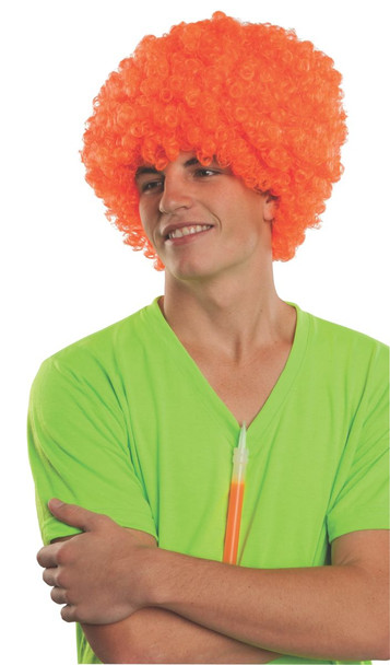 Neon Orange Rave Afro Wig | Festival | Wigs