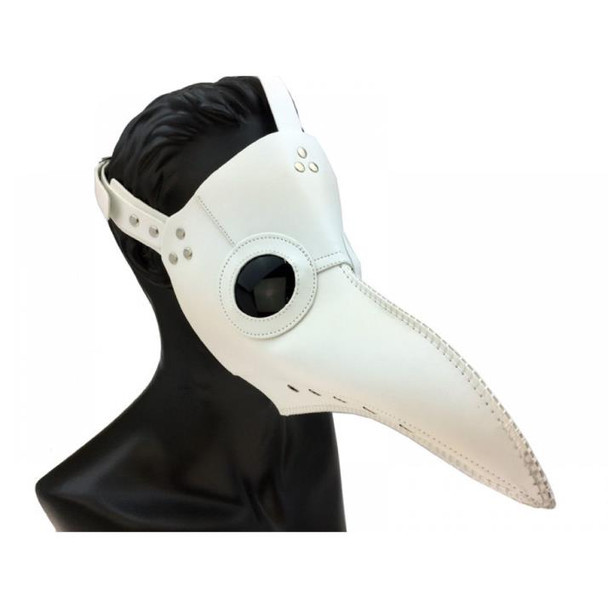 White Leatherlike Plague Doctor Mask | Renaissance Physician Mask