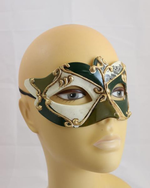 Masquerade Mask Venetian Green Music Note Accent | Masquerade and New Years | Masks