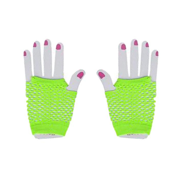 Green Neon Fishnet Gloves | 1980s | Accessories