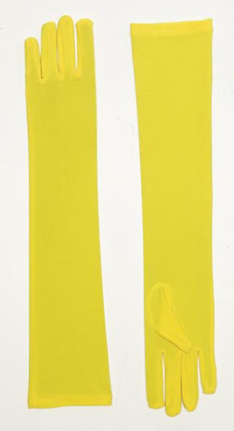 Yellow Long Nylon Gloves | 20s | Gloves
