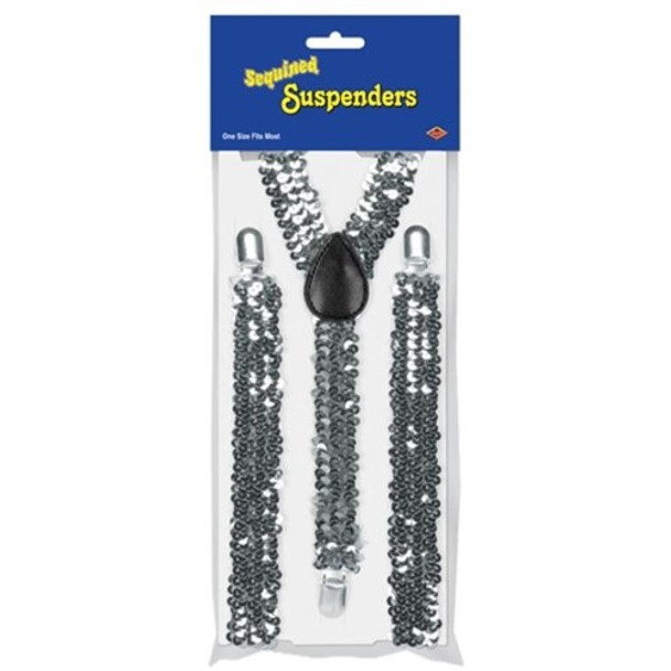 Suspenders Silver Sequin | Entertainers | Costume Pieces and Kits