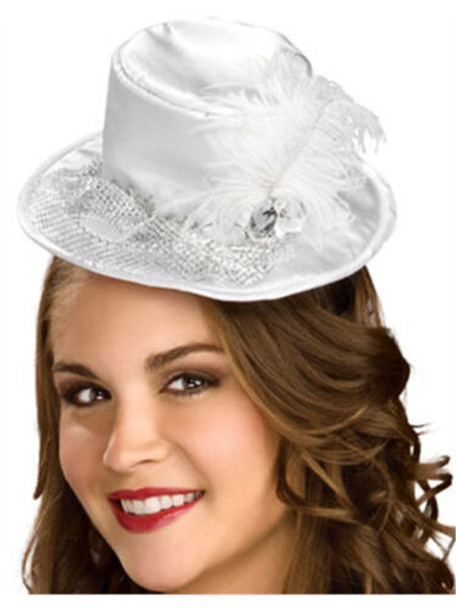 White Mini Adult Top Hat | Victorian | Hats & Headpieces