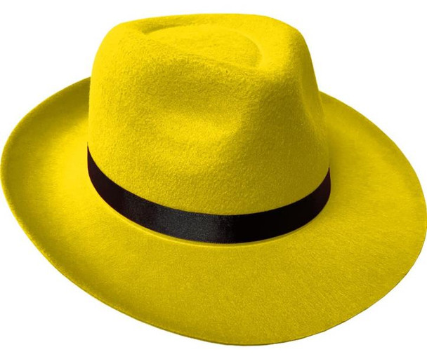 Yellow Gangster Fedora Hat | Gangster Hats | Hats and Headpieces