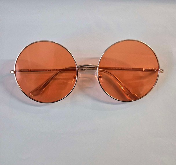 Janis 70s Large Round Frames Sunglasses Orange | Glasses and Sunglasses