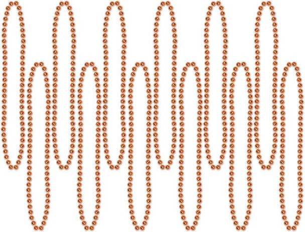 Orange 12 Pack Party Beads | Mardi Gras and Festivals | Accessories
