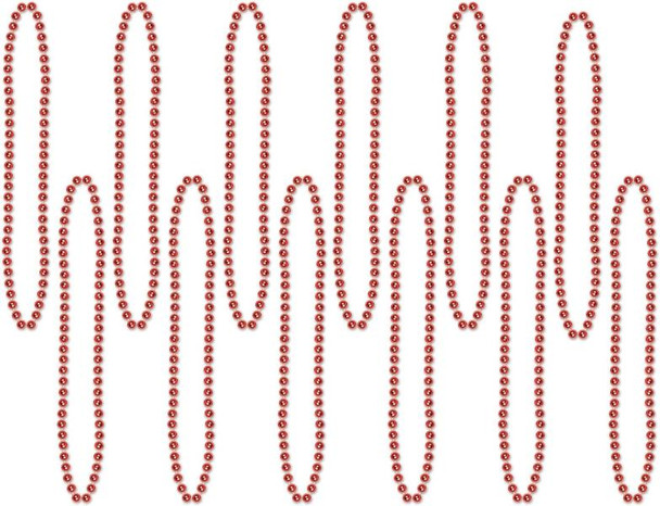 Red 12 Pack Party Beads | Mardi Gras and Festivals | Accessories