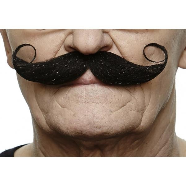 Vaudevillian Mustache | Black | European Moustaches | Applications and Prosthetics