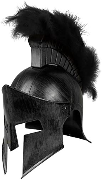 Deluxe Spartan Helmet with Plume Silver | Ancient Rome | Helmets