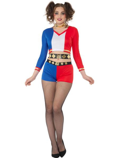 Harley Quinn Inspired Crazy Rebel Girl Costume | DC | Womens Costumes