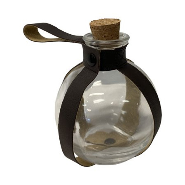Glass Potion Bottle with Brown Strap | Fantasy | Accessories