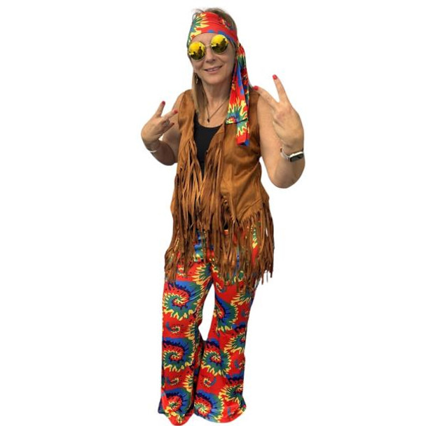 60s Fringe Tie Dye Hippie Costume | 1960s | Womens Costumes