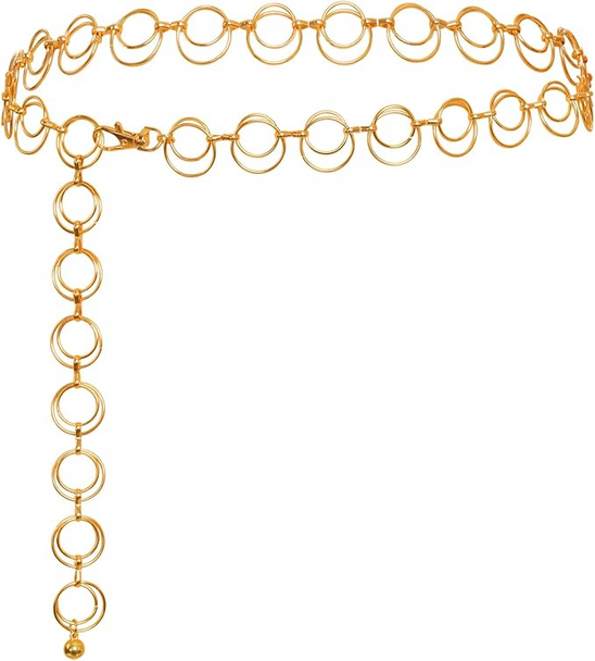 Gold Metal Loop Waist Chain Disco Belt | 1970s | Accessories