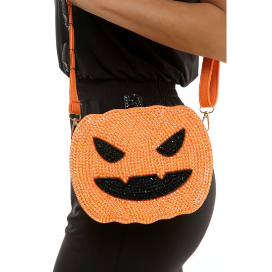 Rhinestone Crossbody Pumpkin Purse | Halloween | Accessories