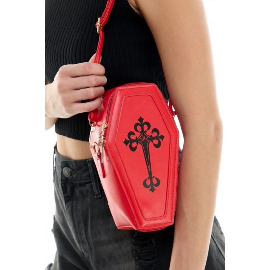 Red Crossbody Coffin Purse | Halloween | Accessories