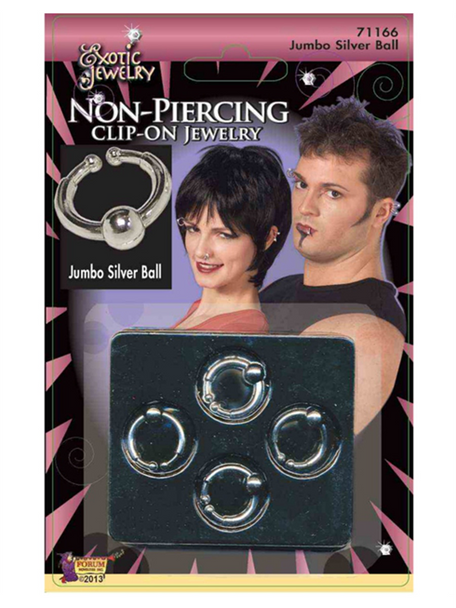 Clip-On Silver Bead Rings Body Piercing Jewelery | Body Piercings | Accessories
