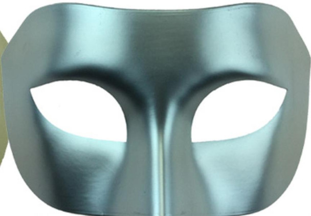 Theatrical Metallic Sheen Silver Mask | Masquerade | Costume And Theatrical Masks