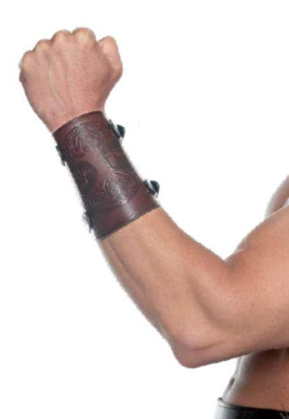 Embossed Celtic Warrior Arm Guard Cuffs Brown | Armor | Props and Play Weapons
