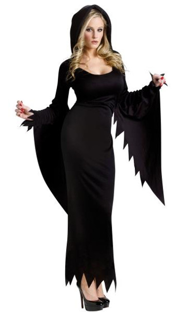 Black Hooded Gown Gothic Costume | Horror | Womens Costumes