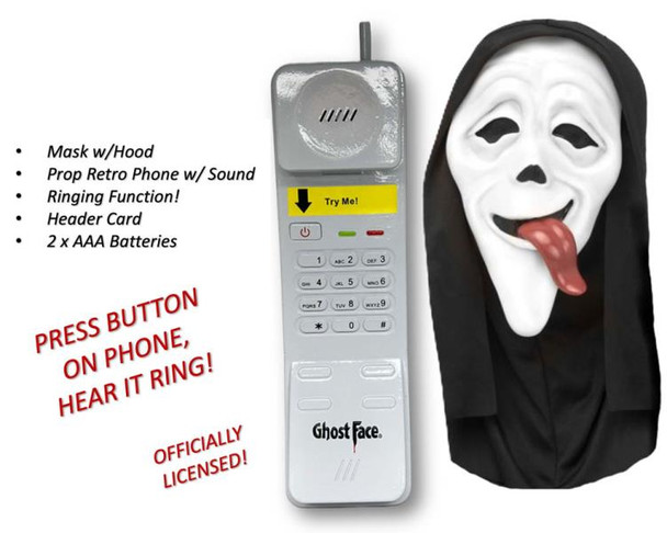 Scream Ghostface Wassup Scary Movie Mask and Phone | Ghostface | Character Masks