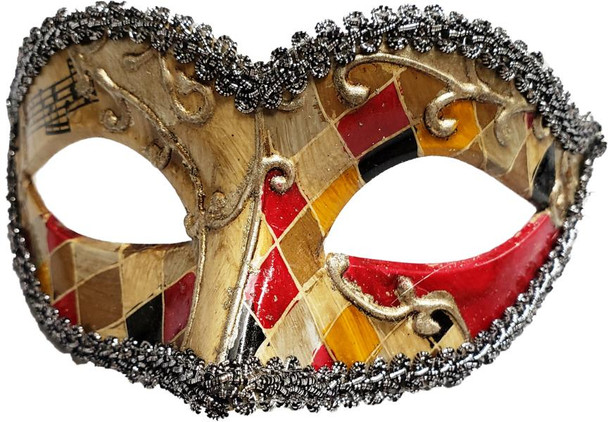 Harlequin Scroll Design Mask Red | Masquerade | Costume And Theatrical Masks