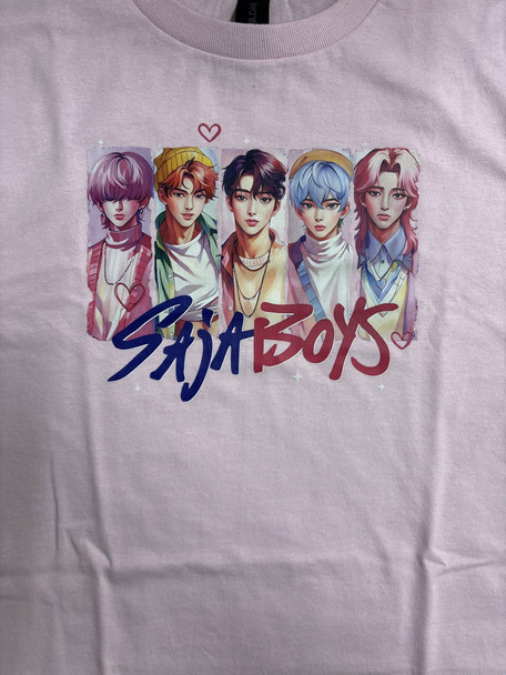 Child Saja Boys K-Pop Demon Hunters Pink T-Shirt | Mancave Authentics | Hand Made Artist Inspired Items
