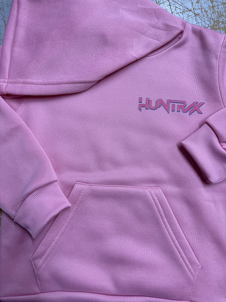 Child HuntrX K-Pop Demon Hunters Pink Hoodie | Mancave Authentics | Hand Made Artist Inspired Items
