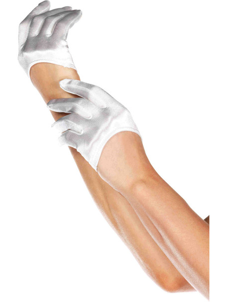 Mini Cropped Satin Evening Gloves | 1980s | Accessories