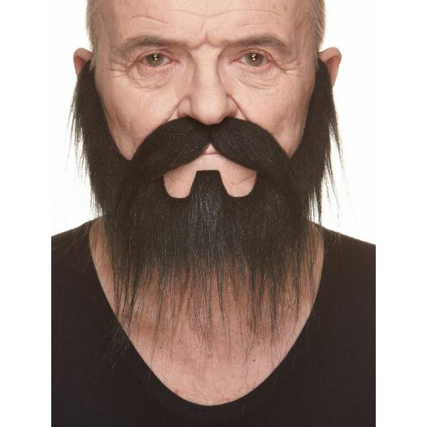 Black Nomad Mustache and Beard | Theatrical Facial Hair | Makeup