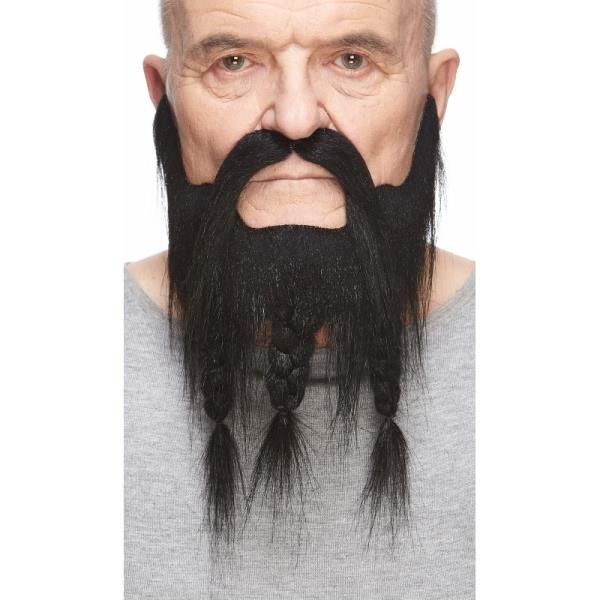 Black Captain Mustache and Beard | Theatrical Facial Hair | Makeup