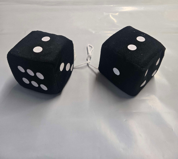 Soft Plush Hanging Dice Black | 1950s | Novelty