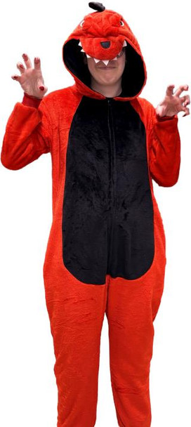 Red Dinosaur Adult Onesie | Dinosaurs | Adult Costumes