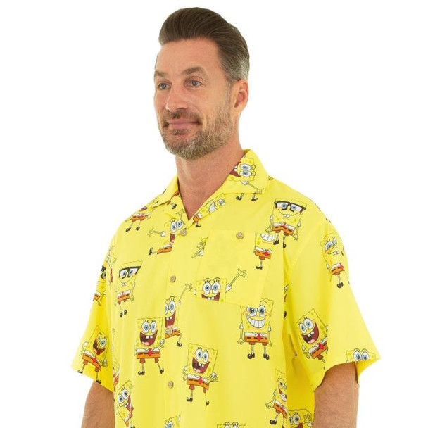 Yellow Spongebob Squarepants Hawaiian Shirt | Hawaiian | Costume Pieces