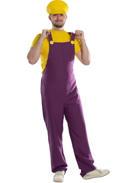 Evil Yellow Plumber Wario Super Mario Costume | Super Mario | Mens Costumes