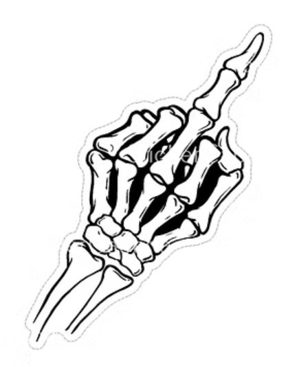 Skeleton Hand With Middle Finger | Stickers | Novelty