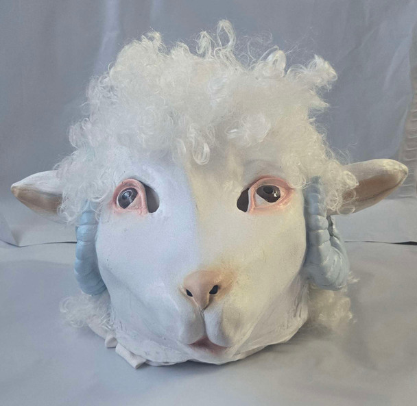 White Ram Latex Mask | Animals | Animal Masks